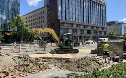 Koparki pracują na Marszałkowskiej
