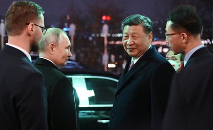 Władimir Putin i Xi Jinping po spotkaniu na Kremlu, 21 marca