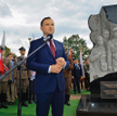 Prezydent Andrzej Duda podczas uroczystości odsłonięcia pomnika Żołnierzy Wyklętych w Doylestown w P