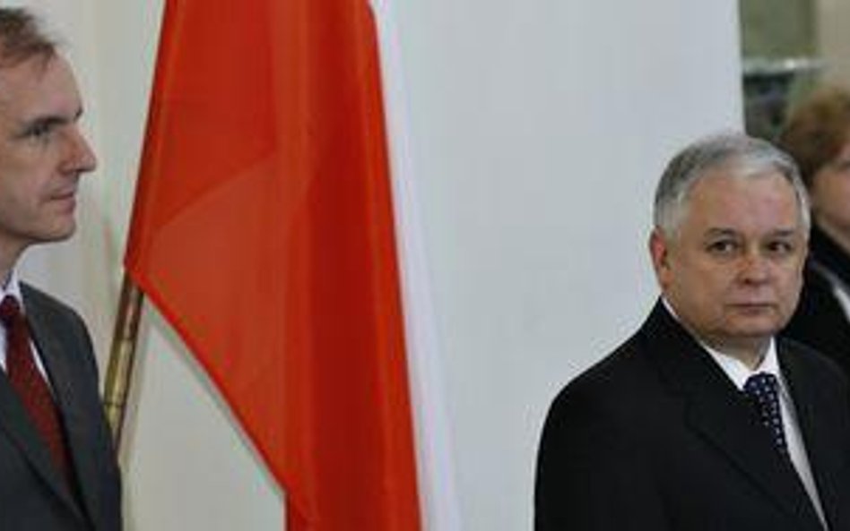 Prezydent Lech Kaczyński i Bogdan Klich, szef MON