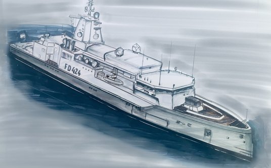 "Okręty rozpoznawcze Klasse 424 (szkic koncepcyjny). Rys./BAAINBw."