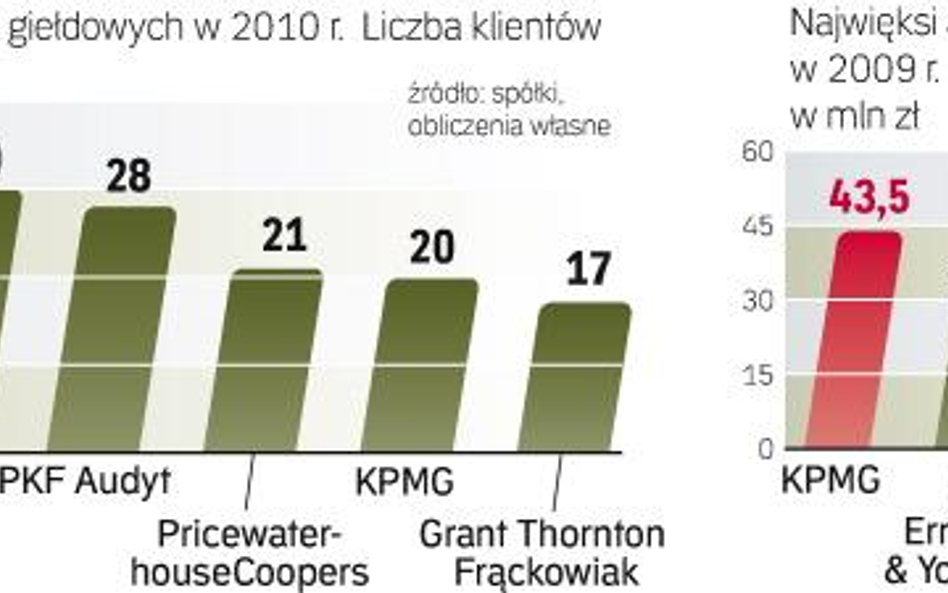 Najwięcej sprawozdań bada w tym roku, podobnie jak rok temu, Ernst & Young. W ubiegłym roku na audyc