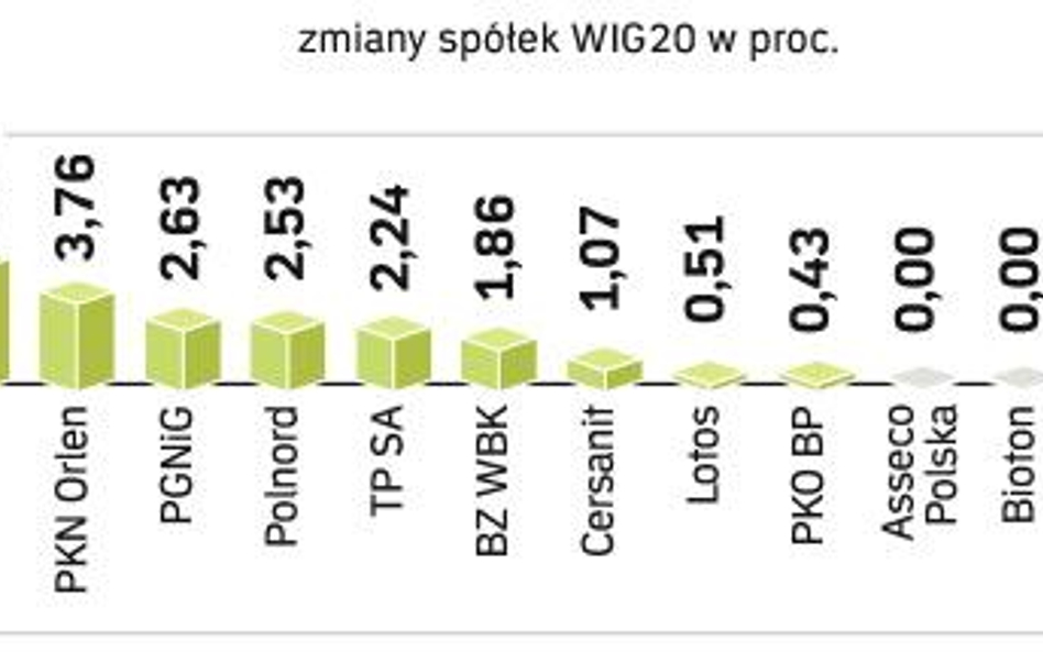 Indeks WIG20 w europejskim ogonie