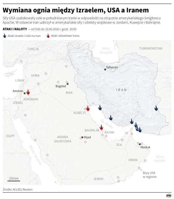 Wymiana ognia między Izraelem, USA a Iranem