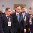 Piotr Duda i Andrzej Duda na 31. Krajowym Zjeździe Delegatów NSZZ "Solidarność" w Centralnym Ośrodku