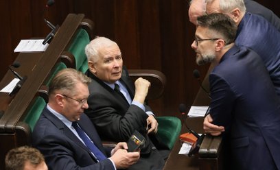 Jarosław Kaczyński w sejmowych ławach