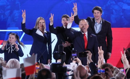 Karol Nawrocki z żoną Martą, córką Kasią oraz synami Antonim i Danielem