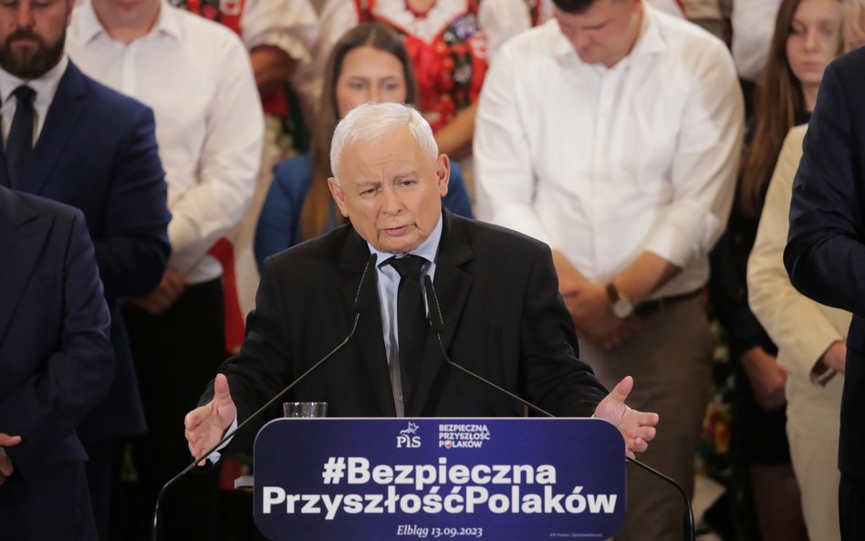 Prezes PiS, wicepremier Jarosław Kaczyński w Elblągu