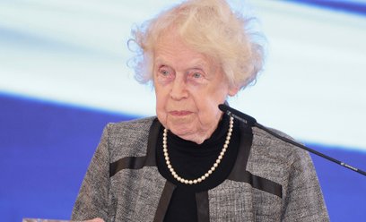 Prof. Ewa Chojecka podczas gali XXVII edycji Nagrody im. Gieysztora na Zamku Królewskim w Warszawie