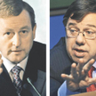 Enda Kenny (z lewej), prezes partii Fine Gael, i prawdopodobnie przyszły premier, będzie musiał kont