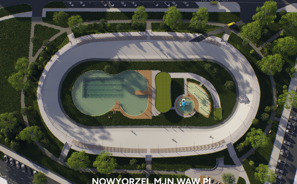 Wizualizacja rewitalizacji toru kolarskiego Orzeł