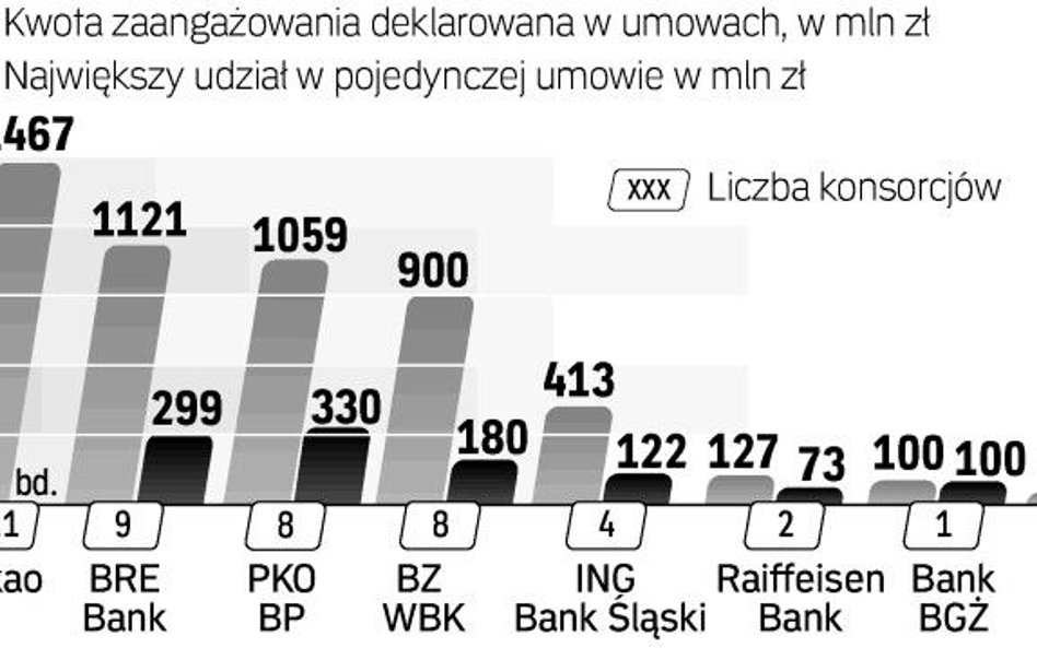 Od stycznia do końca listopada kilkanaście potężnych przedsiębiorstw pożyczyło od banków ponad 5 mld