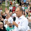 Donald Tusk, przewodniczący Platformy Obywatelskiej, na spotkaniu z mieszkańcami Włocławka
