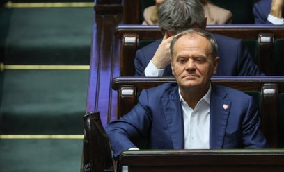 Premier Donald Tusk na sali plenarnej Sejmu