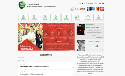 Screen ze strony internetowej warszawskiej szkoły