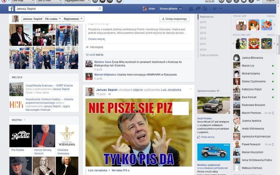 Mem udostępniany przez senatora Platformy Obywatelskiej Janusza Sepioła