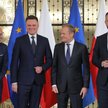 Włodzimierz Czarzasty, Szymon Hołownia, Donald Tusk i Władysław Kosiniak-Kamysz
