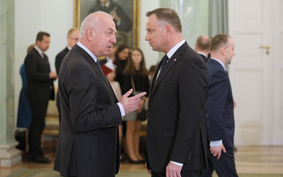 Sędzia SN Wiesław Kozielewicz i prezydent Andrzej Duda