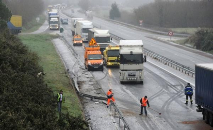 Francja - autokar z turystami wpadł do rowu