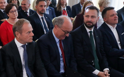 Liderzy partii opozycyjnych: Donald Tusk (PO), Włodzimierz Czarzasty (Nowa Lewica), Władysław Kosini