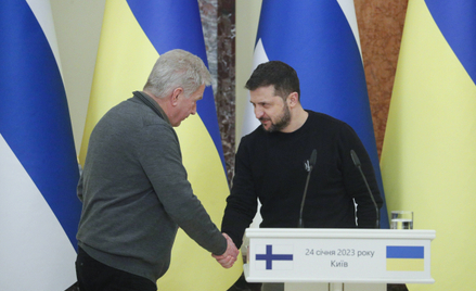 Styczniowa wizyta prezydenta Finlandii Sauli Niinistö (z lewej) w Kijowie