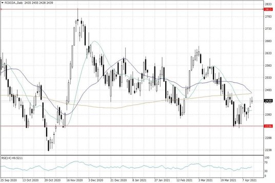 Notowania kakao w USA – dane dzienne