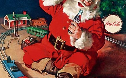 Zabawa aż furczy. Plakat reklamowy Coca-Coli z lat 50. „Sparkling night” zamiast „Silent night”, bio