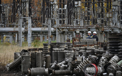 Uszkodzony obiekt infrastruktury energetycznej na Ukrainie
