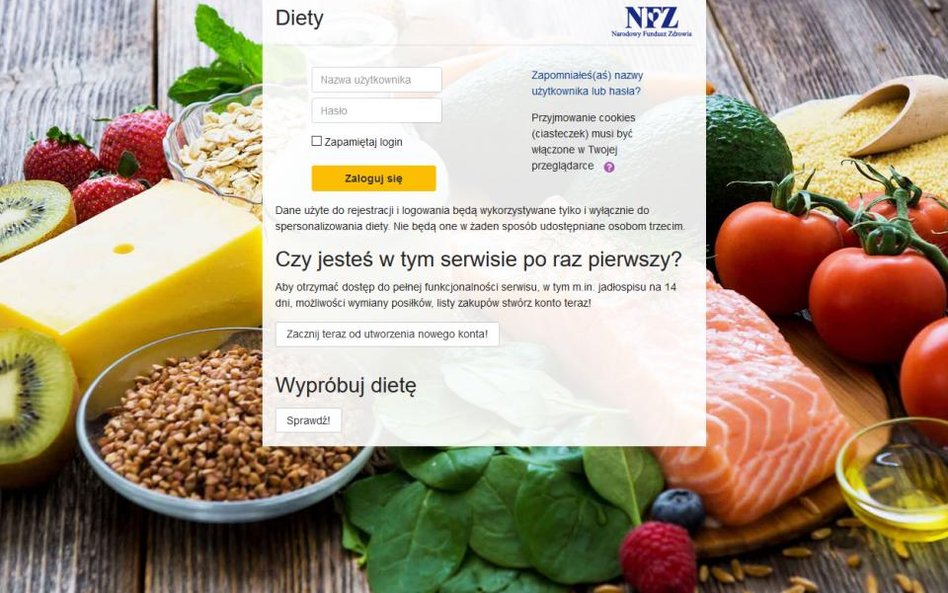 Darmowa dieta z listą zakupów od NFZ