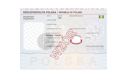 Jedna ze stron w nowym paszporcie.