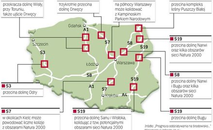Mapa ekoproblemów przy budowie polskich dróg