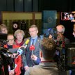 Polscy sędziowie podczas spotkania z dzienniakarzami w siedzibie TSUE