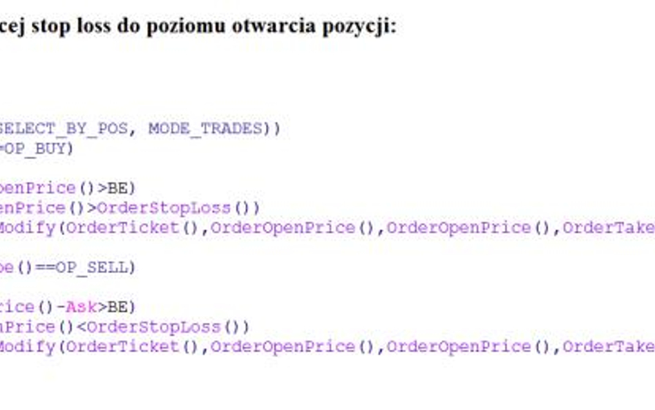 Podstawy programowania strategii w języku MQL4 (część 8)