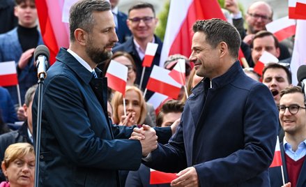 Wicepremier, minister obrony narodowej Władysław Kosiniak-Kamysz oraz kandydat KO w wyborach prezyde