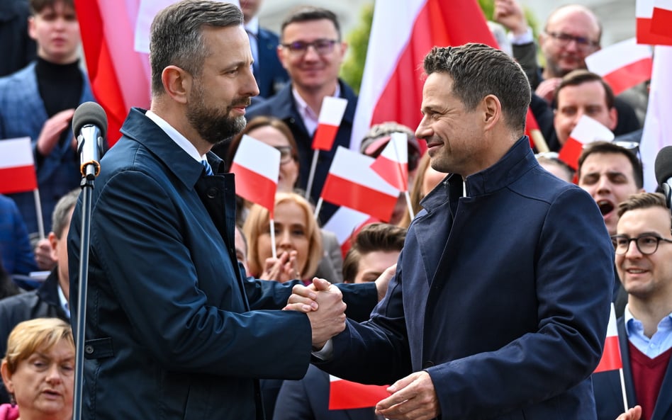 Wicepremier, minister obrony narodowej Władysław Kosiniak-Kamysz oraz kandydat KO w wyborach prezyde