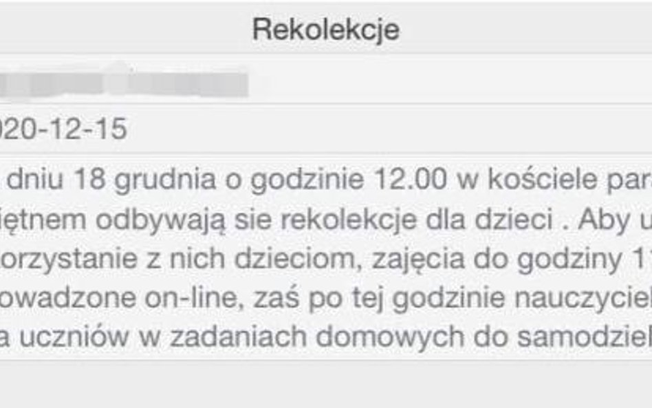 Szkoła Podstawowa w Michałówce na Mazowszu skróciła dziś lekcje zdalne, by uczniowie mogli wziąć udz