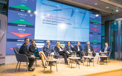 Uczestnicy dyskusji poświęconej rynkowi kapitałowemu (od lewej): Bartosz marczuk, wiceprezes PFR, Iz