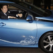 Premier Japonii Shinzo Abe w nowym samochodzie Toyoty
