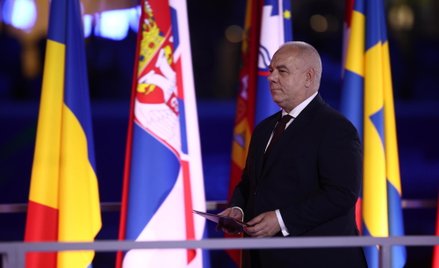 Jacek Sasin przemawia podczas ceremonii otwarcia III Igrzysk Europejskich Kraków-Małopolska