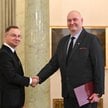 Prezydent RP Andrzej Duda podczas uroczystości powołania Bogdana Święczkowskiego na stanowisko preze