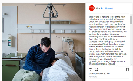Polka po aborcji w Niemczech. "Time" publikuje zdjęcie