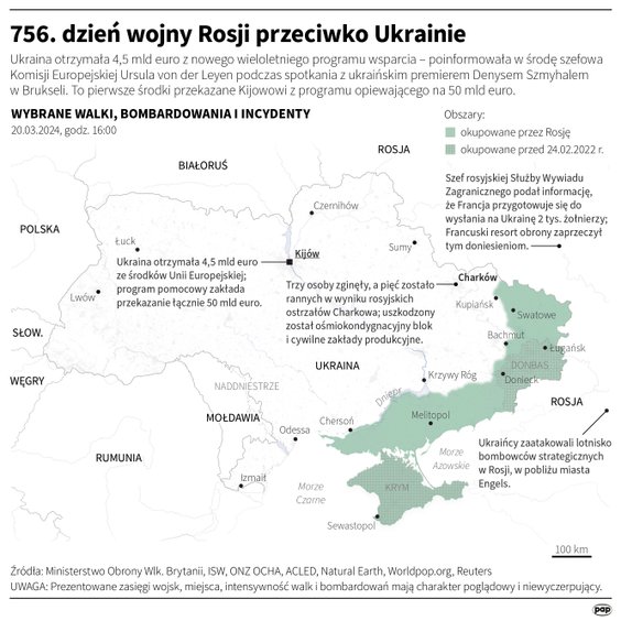 Tak wyglądała sytuacja na Ukrainie w 756 dniu wojny
