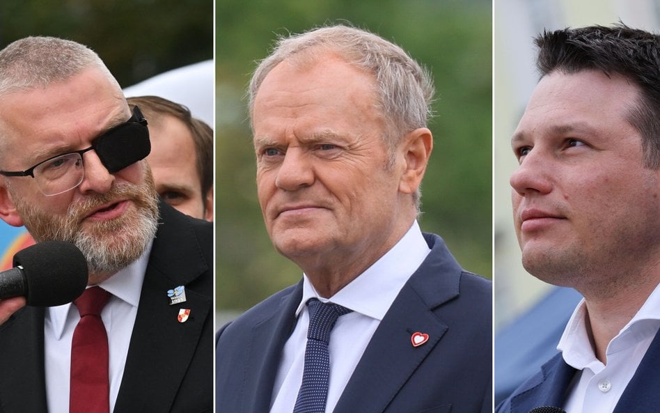 Grzegorz Braun, Donald Tusk i Sławomir Mentzen