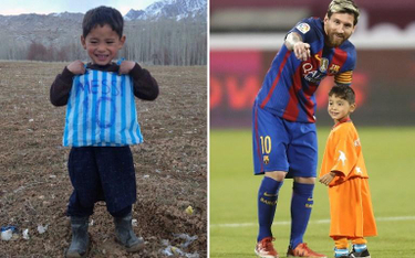 Murtaza Ahmedi z Afganistanu, 6-latek w foliowej koszulce, spotkał Messiego