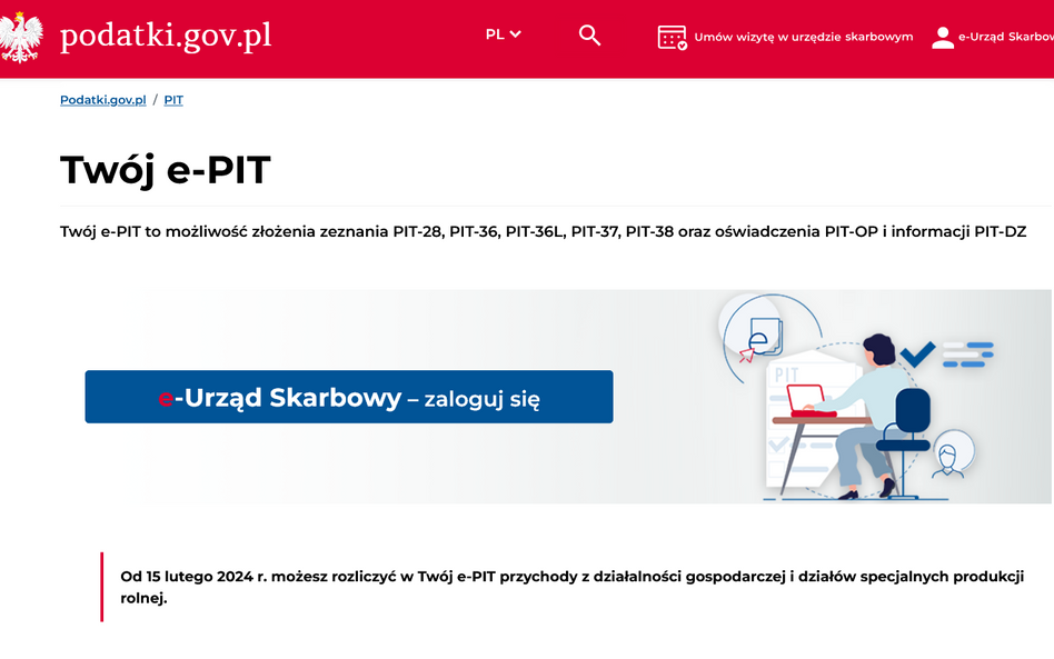 Twój e-PIT na portalu podatki.gov.pl