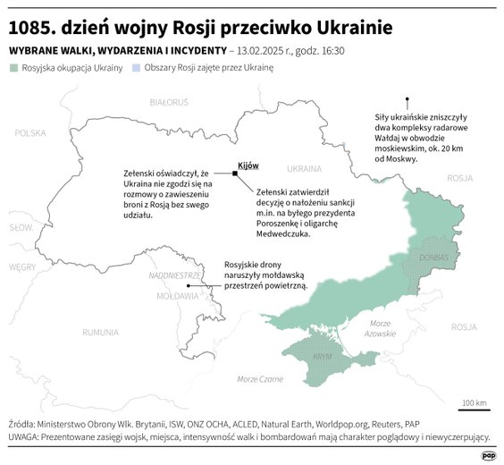 Tak wyglądała sytuacja na froncie 13 lutego