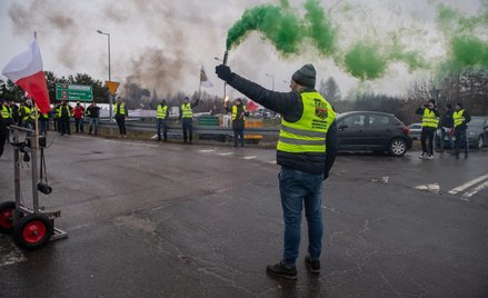 Protest rolników przed polsko-ukraińskim przejściem granicznym w Zosinie