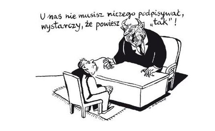 Komentarz rysunkowy. U nas nie musisz niczego podpisywać