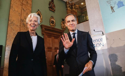 Christine Lagarde, prezes Europejskiego Banku Centralnego, oraz Mark Carney, gubernator Banku Anglii