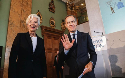 Christine Lagarde, prezes Europejskiego Banku Centralnego, oraz Mark Carney, gubernator Banku Anglii